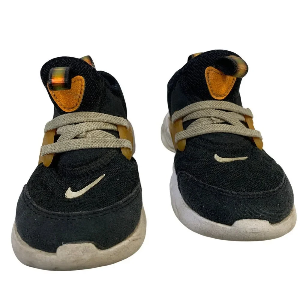 Nike Toddler Boys Size 8 Orange Black Sneakers Lace Up Round Toe Shoes EUC